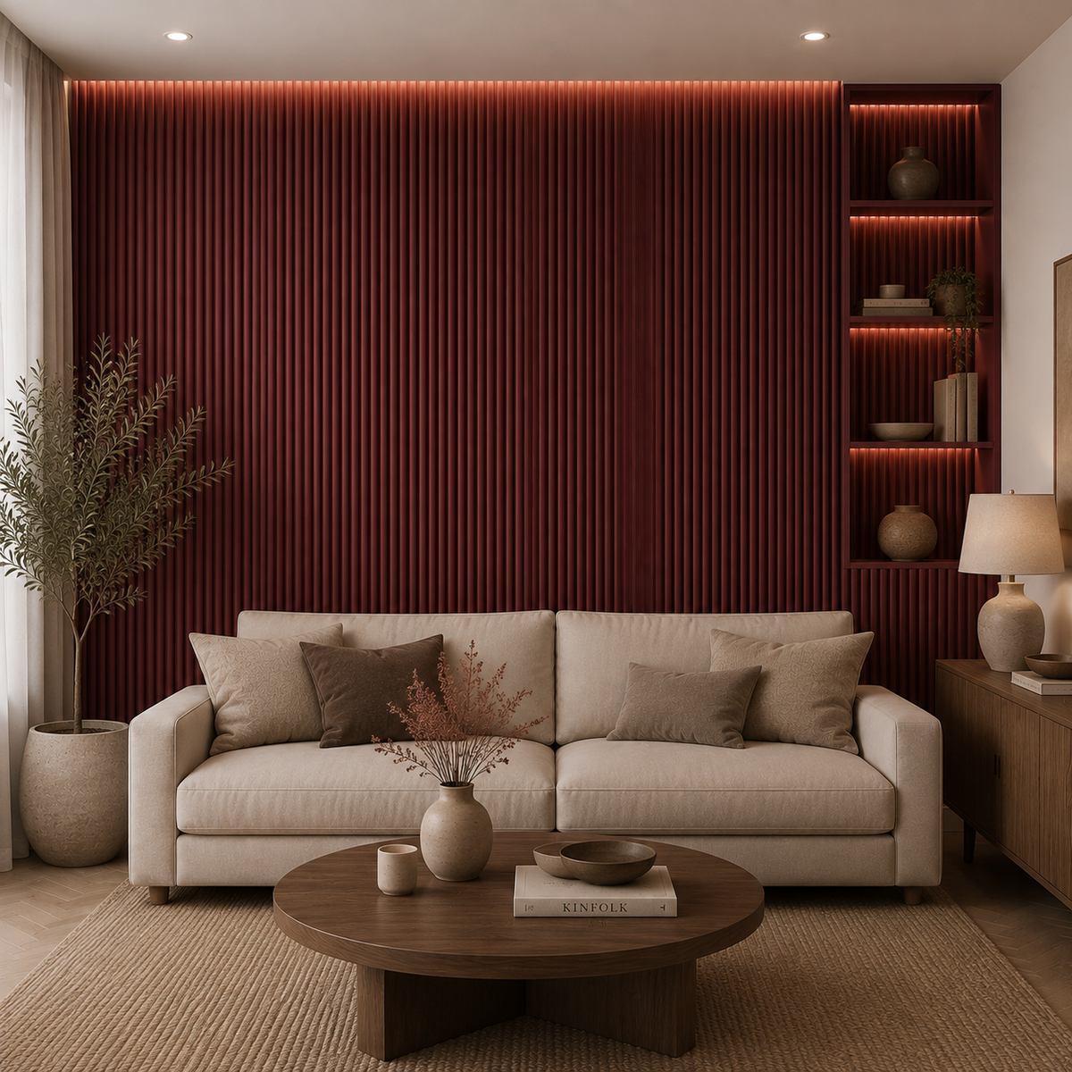 Suede Flexibel Wandpaneel | Merlot